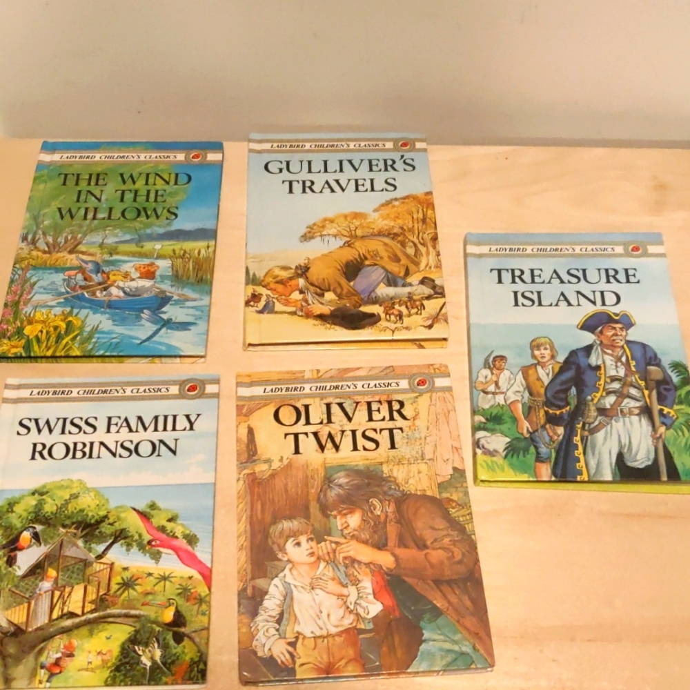 vintage kids book, ladybird fiction children's classics, 1981 lot of 5 books